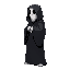 right side view ghost with black robe with arms down