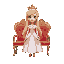 princess, long blonde chairs.