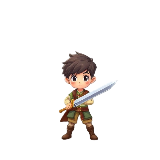 a young boy with sword