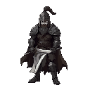 epic knight in weathered armor, tattered cloak billowing in the wind, wielding a massive two-handed sword. dark, heroic, battle-worn, with a presence that commands awe and fear.