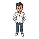 a chiby man with a white shirt and jeans