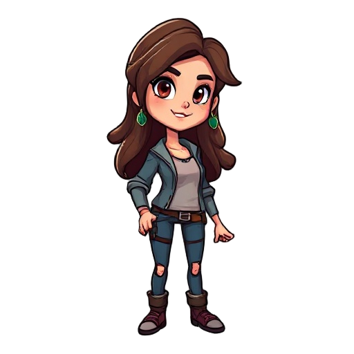 personagem feminina no estilo do jogo lost in play