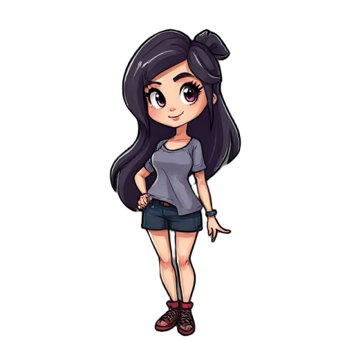 personagem feminina no estilo de desenho animado 
