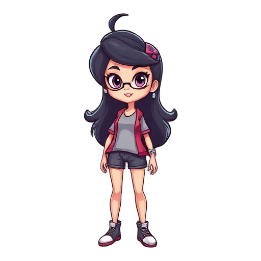 personagem feminina no estilo de desenho animado 