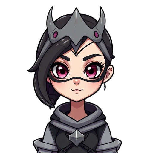 faça uma personagem feminina como uma máscara no rosto inspirado no hollow knight