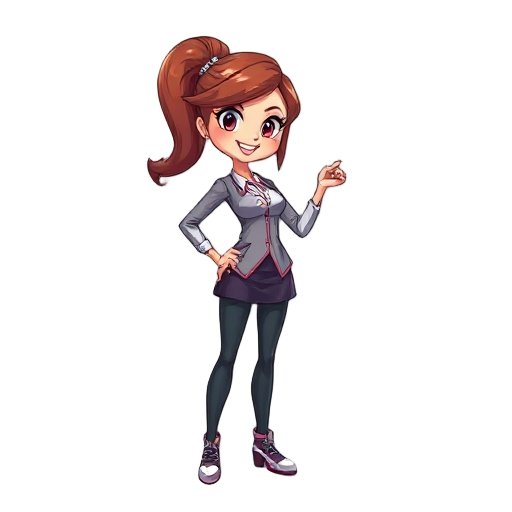 personagem feminina de vestido 