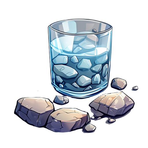 clear empty rocks glass for a bar