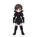 girl, armor black, 