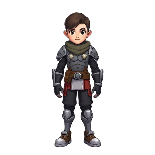 uma personagem, alta, roupas coladas e armadura preta