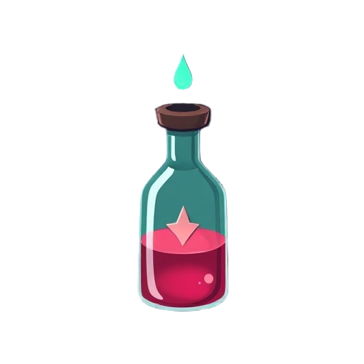 healing potion in dark retro style for a sc fi dark fantasy game