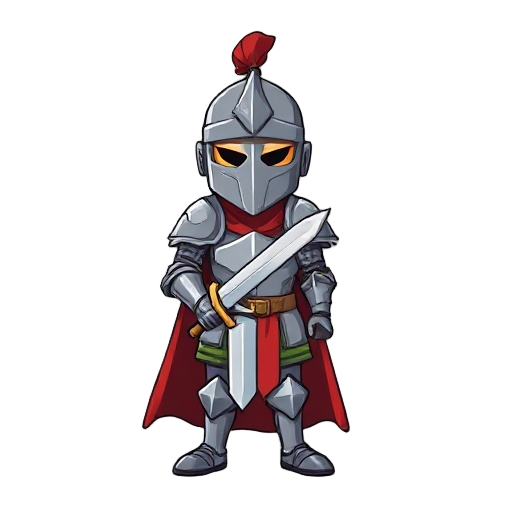 a knight at level one, with less powerful armor and a sword