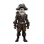 realistic cosmic future pirate male, no beard