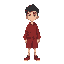 human in red clothes