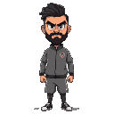 a 30-year-old man, arab, modern layered haircut, soccer tracksuit, angry facial expression. black beard 