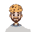 man with a cookie head