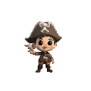 tiny pirate boy with a bird