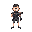 gunner brawl stars style, very simple, human, bright, no legs