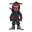 ninja with clown mask and sneakers