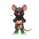 samurai rat, oni mask, green sneakers, 