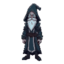 a wizard with magical cyber implants dressed in a hacker robe