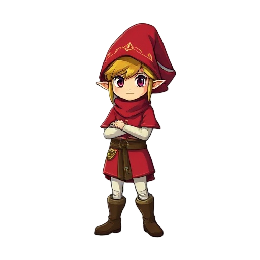 mage with red clothes the legend of zelda style