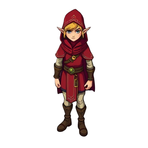 mage with red clothes the legend of zelda style