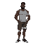 black man so cool and 45 years old he is injured from leg medium heigh and fit man