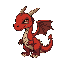 give me a terraria art design for a small red dragon 