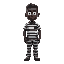 black man in prisoner outfit