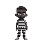 black man, prisoner outfit