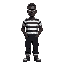 black man in prisoner outfit