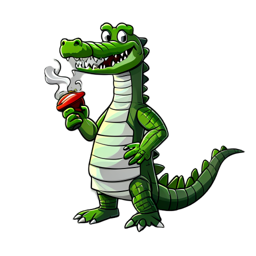 generate a crocodile that is ready to cook. should be tall and lean