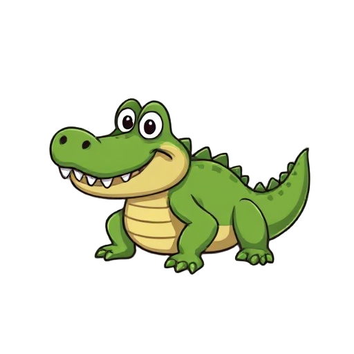 create a cartoon crocodile