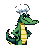 generate a crocodile that is ready to cook. should be tall and lean