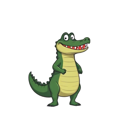 generate a crocodile that is ready to cook. should be tall and lean