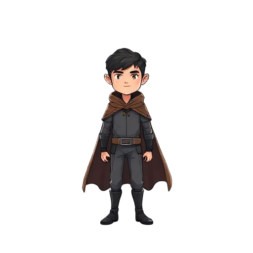 a small lonely man with cape
