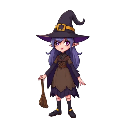 a witch in purpale