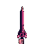 void sword, indie game style, dark and gritty, looks beautiful, and has a hand holding it