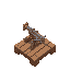 a crossbow turret from 2d top down tower defense game, has wooden platform and ofcourse crossbow