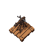 a crossbow turret from 2d top down tower defense game, has wooden platform and ofcourse crossbow