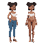 a young, light brown-skinned woman with a curvaceous figure