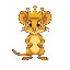 32x32 pixel art yellow king rat