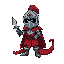 create knight with red serpent details