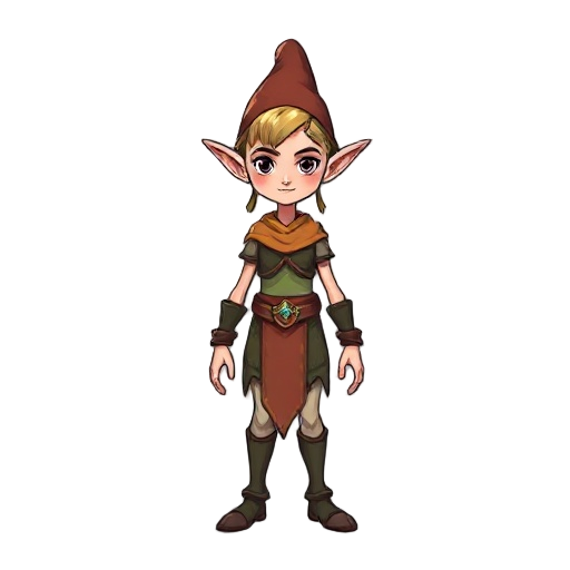 full figure elf for game, nes lixel art