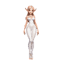 full figure elf for game, gatcha game art sexy, white tight dress, gatcha game goddess