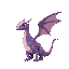 a long flying purplish dragon fluttering it's wings