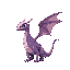 a long flying purplish dragon fluttering it's wings