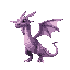 a long flying purplish dragon fluttering it's wings