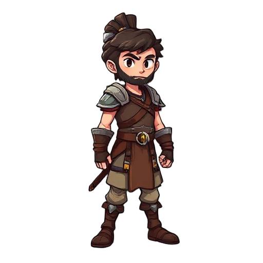 side view warrior character