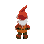 image of a dwarf in isometric perspective seen from behind, dressed in colorful clothes and more compact, as if it were a toy